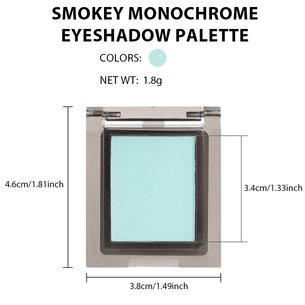 Single Nude Green Matte Eyeshadow,Monochrome Eye Shadow,Apply Makeup Easily,Matte Pressed Powder Single Eyeshadow,24 Hour Eye Makeup Longwear Waterproof
