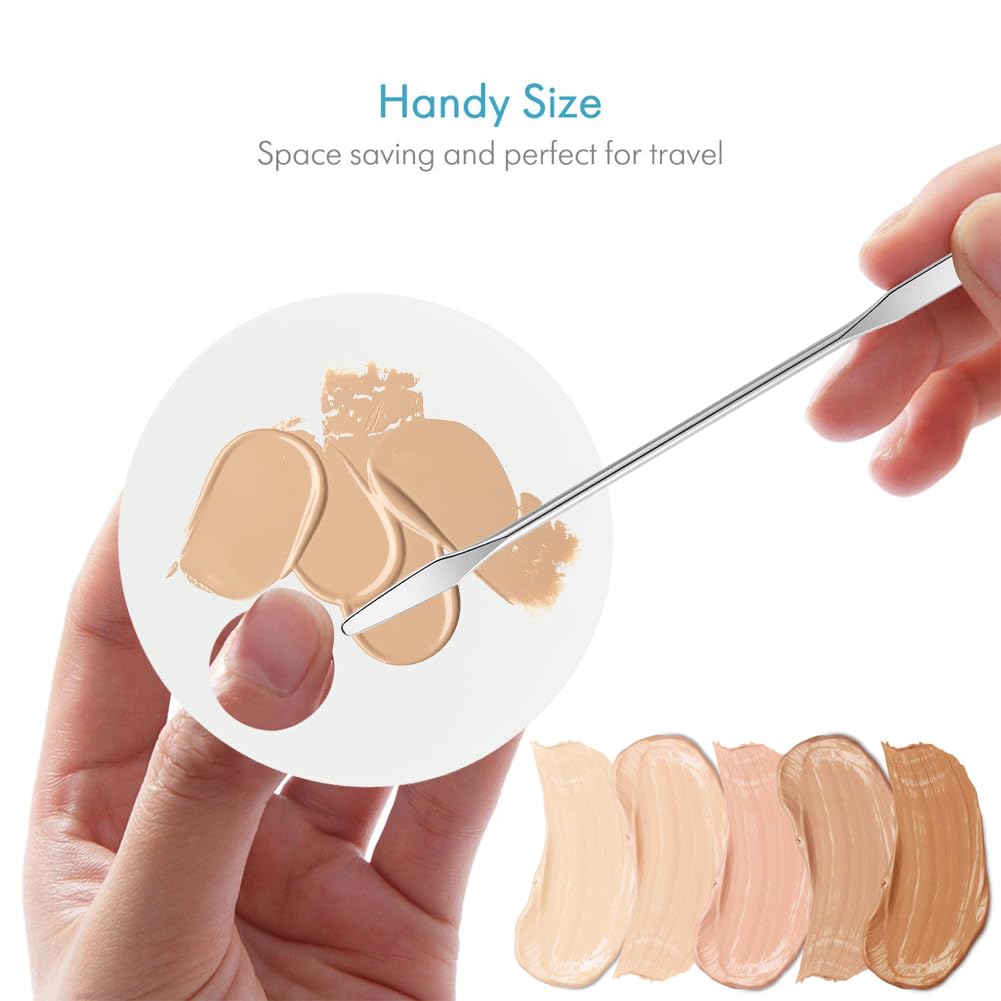 3 Pack Nail Art Palette with 3 Pcs Spatula Makeup Tray Foundation Mixing Palette Professional Cosmetic Stiring Tools for Women and Girls Liquid Foundation Lipstick Concealer