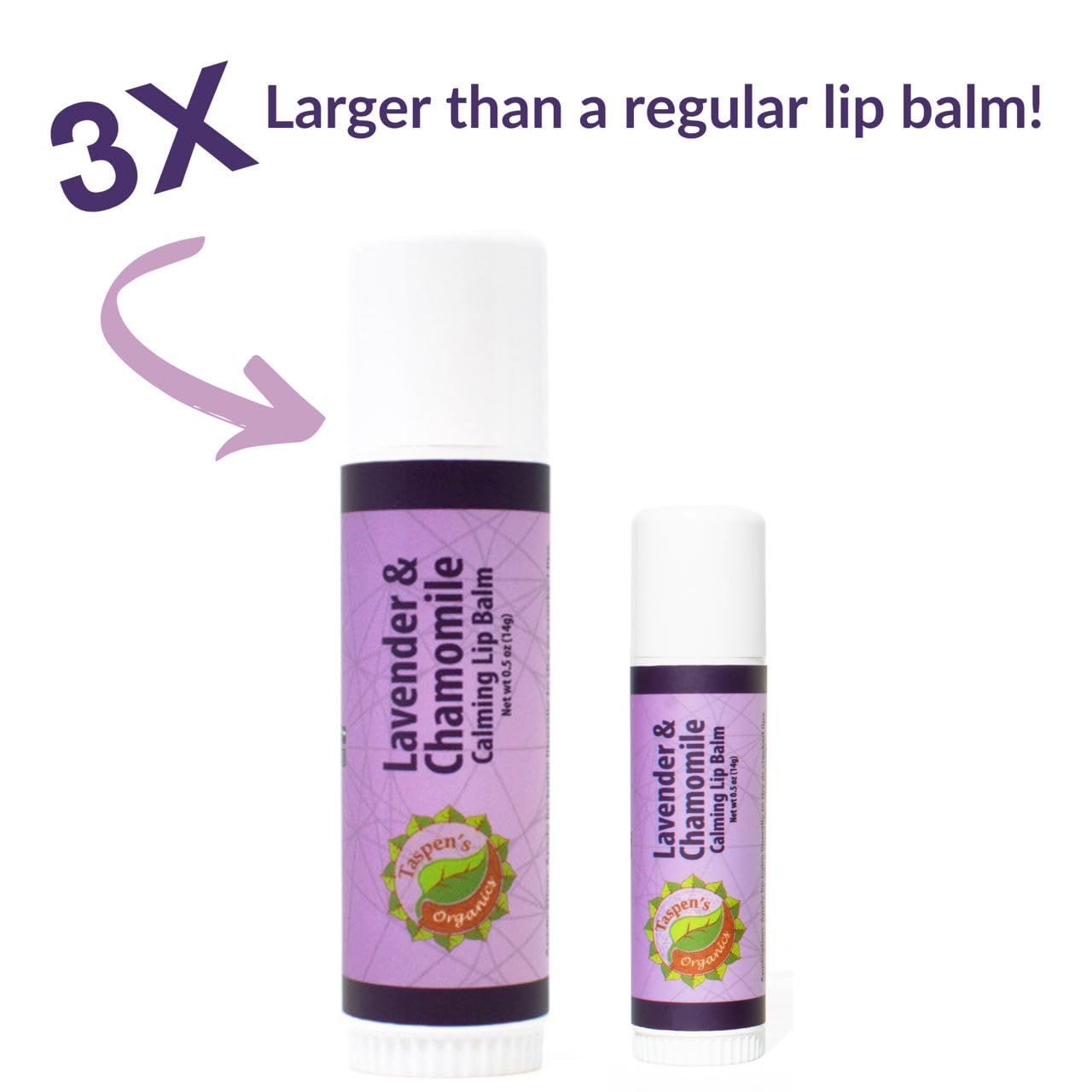 Intensive Hydration Lip Balm - All Natural Lip Balms & Moisturizers- Soothing Relief - Large Size - Cruelty-Free (Lavender)