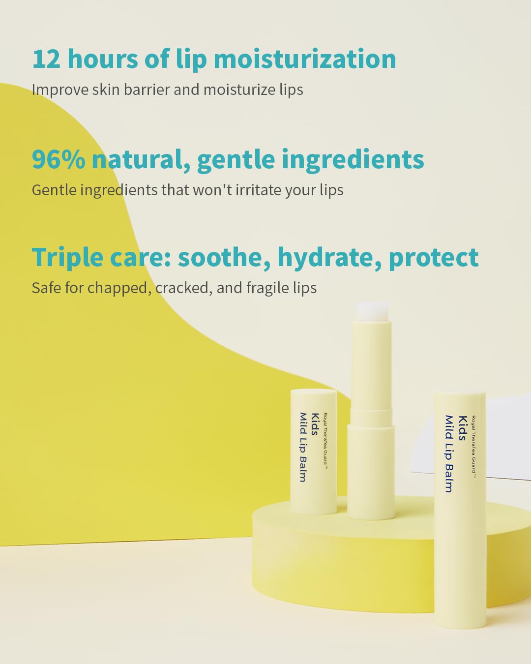 Kids' Moisture Lip Balm - Korean Kids Hydrating Lip Balm for Chapped and Cracked Lips - 12hr Moisturizing Non Oily Lip Care with Plant Oils and Shea Butter - Allergen Free Scent, 0.1 oz.