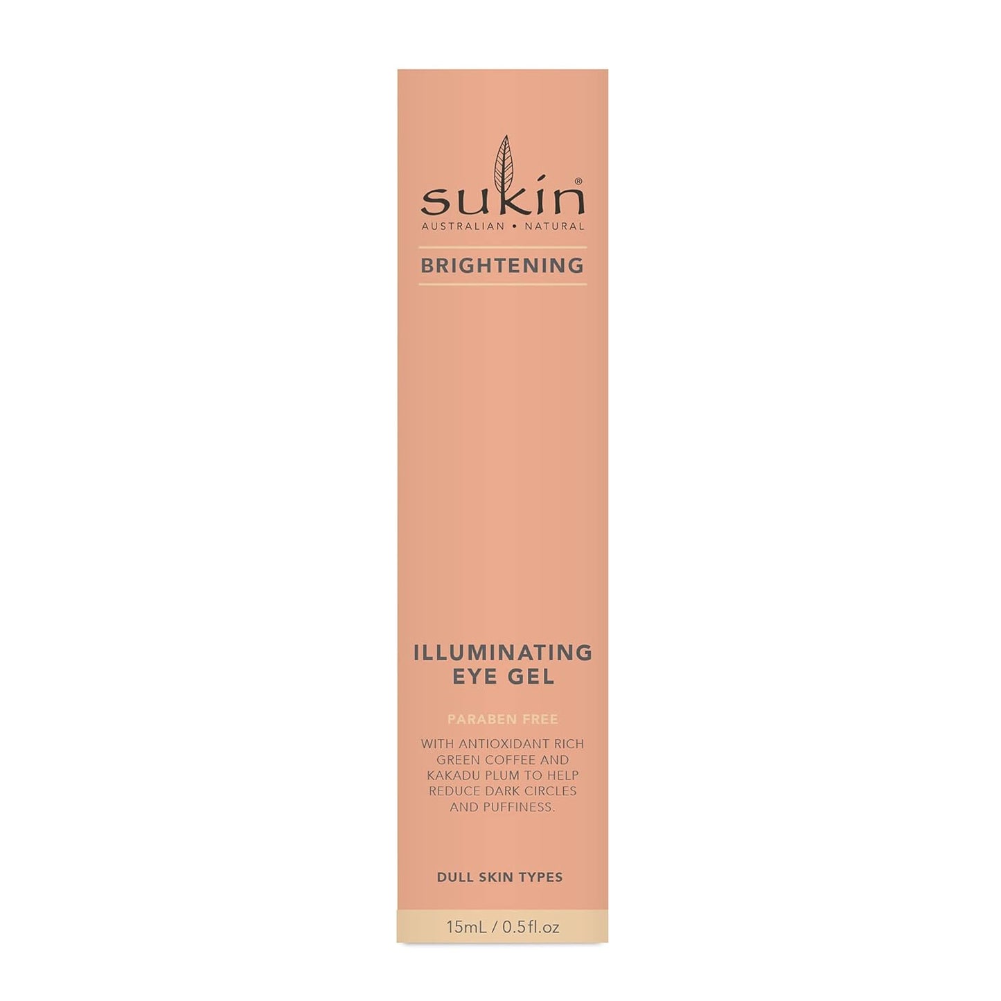 Sukin Brightening Illuminating Eye Gel with Green Coffee & Kakadu Plum, 0.5 Ounce
