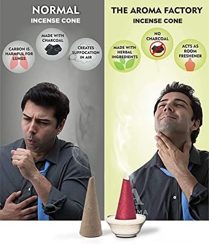 The Aroma Factory Organic Incense Dhoop Cones 3x30 Cones Jute Gift Set with Holder (Royal Luxury)