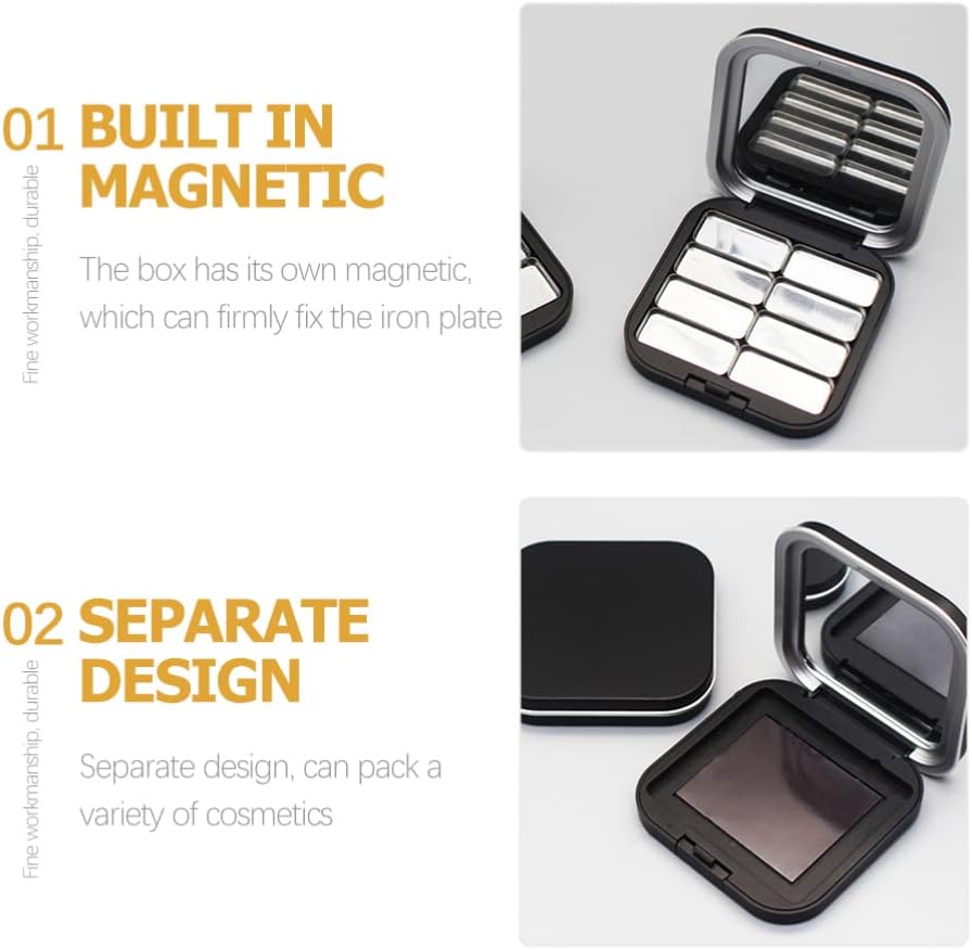 Beaupretty 2pcs Empty Lipstick Palette DIY Lipstick Lip Balm Blusher Containers Refillable Makeup Eyeshadow Storage Case Box with Mirror