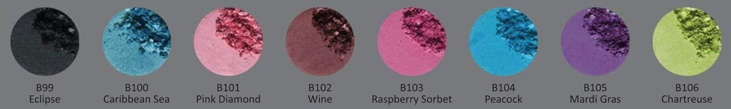 Peacock Neon Jewel Tone Blue Turquoise Teal Shimmer Pressed Powder Single Vegan Eyeshadow; Talc, Paraben & Cruelty Free