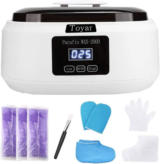 Paraffin Wax Machine for Hand and Feet，Touchscreen Paraffin Wax Warmer with 1.98lb Wax Moisturizing Paraffin Spa Wax Bath Kit, Large Capacity at Home for Smooth and Soft Skin（White）