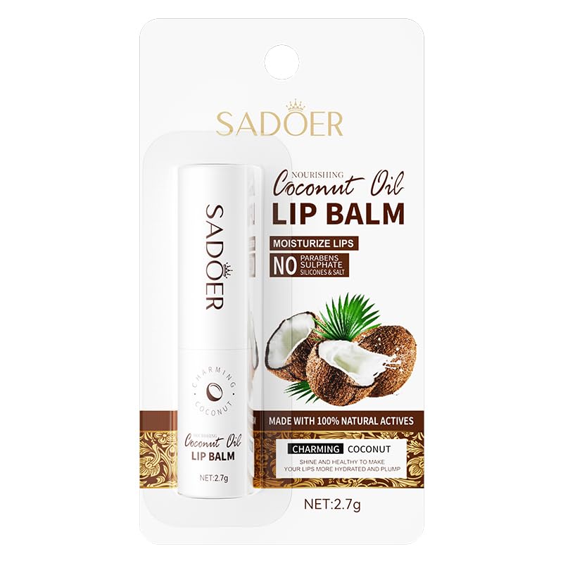 SADOER Coconut Oil Natural Moisturizing Lip Balm Moisturizing Lips Smooth And Elastic Lip Ointments