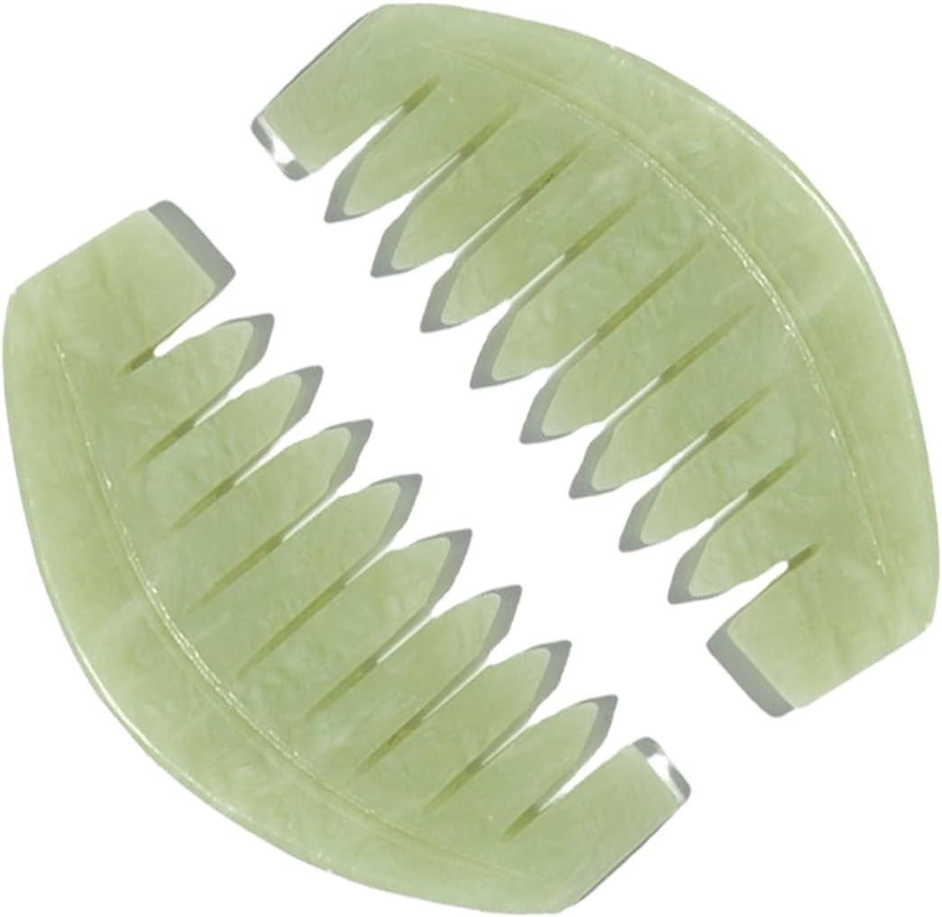 BoAn Natural Jade Head Massager, 2 Pcs Multi-Functional Massager for Head Caring and Acupoint Treatment, Guasha Scraping Scalp Comb