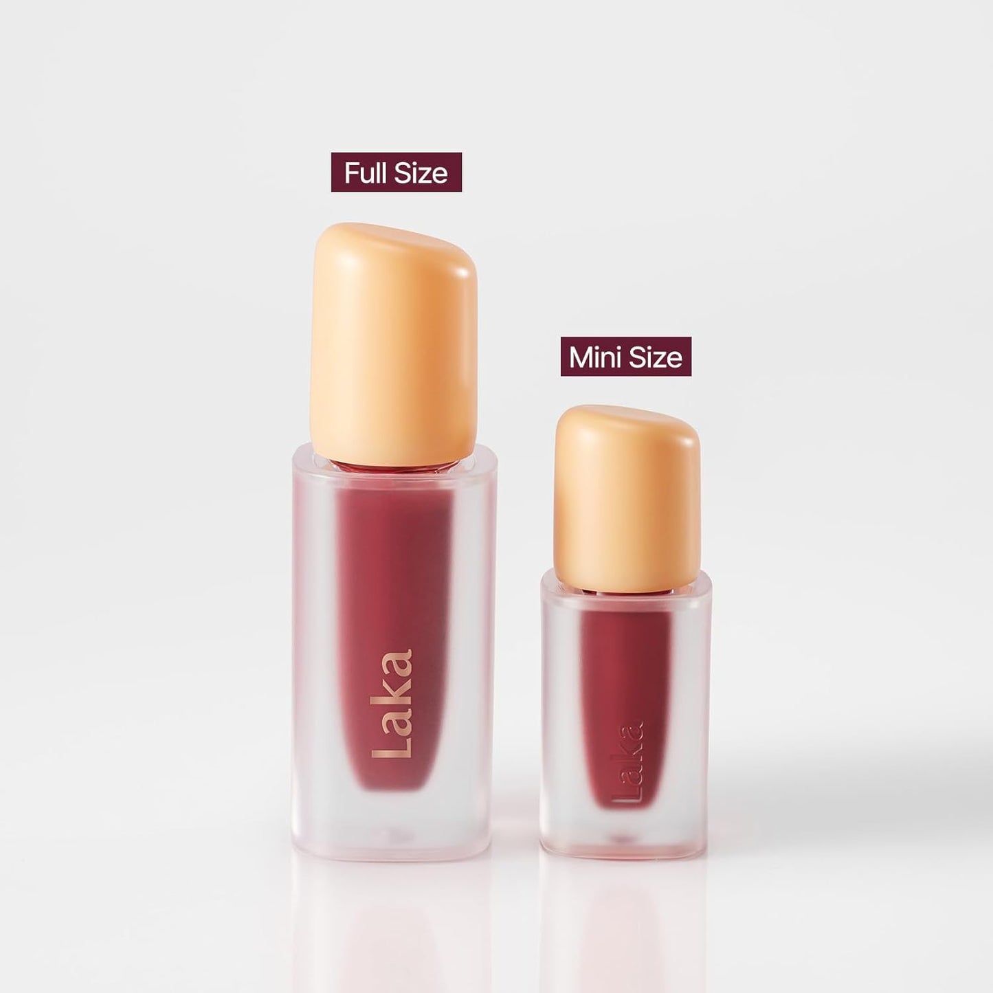 Laka Fruity Glam Lip Tint Mini, Glowing Lip Stain with Wide Color Spectrum, Hydrating & Lightweight Texture, Long-Lasting Bold Stain, Non-Sticky, Vegan, K-Beauty (#112 Ping-pong)