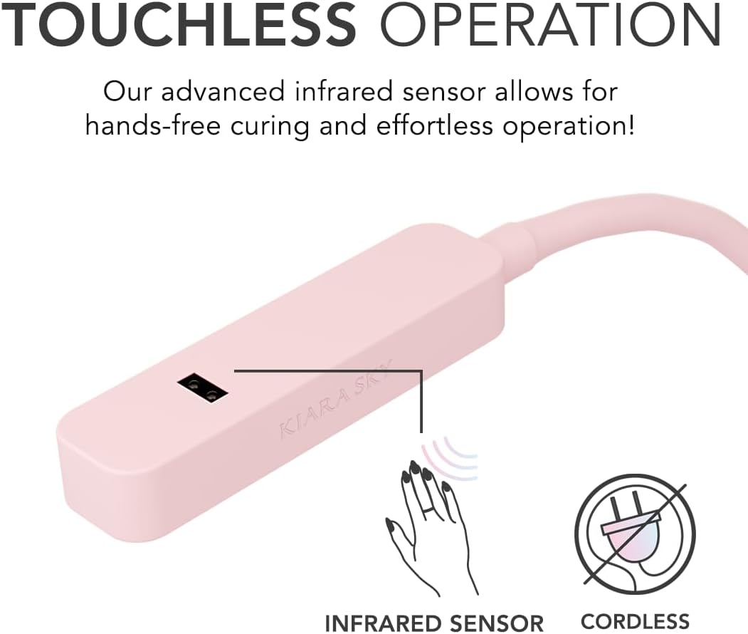 KIARA SKY Flash Cure LED Nail Lamp | Beyond Pro |Touch-Less Cordless Portable and Rechargeable | Pink