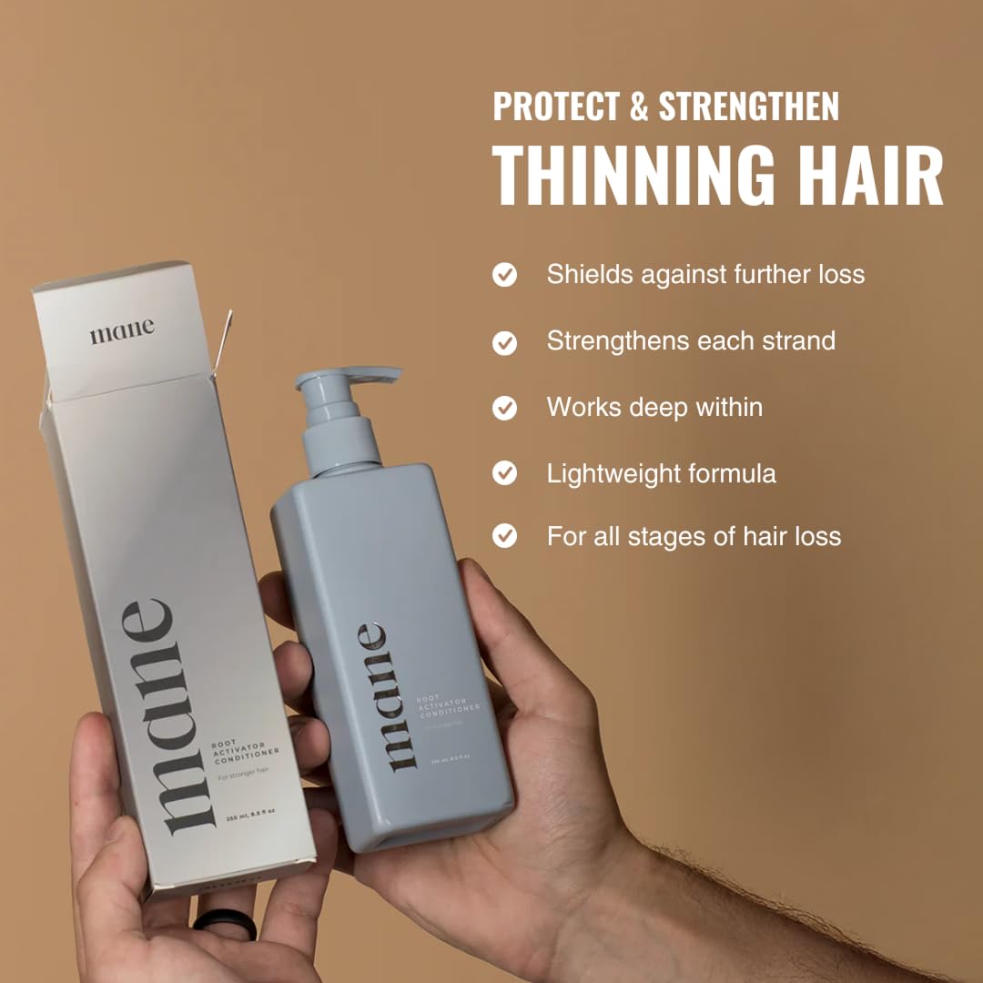 Mane Root Activator & Hair Growth Conditioner for Men (250ml) - Thickening Conditioner for Stronger Follicles, Healthy Roots & Scalp - Volumize, Full & Thicker Hair for Men