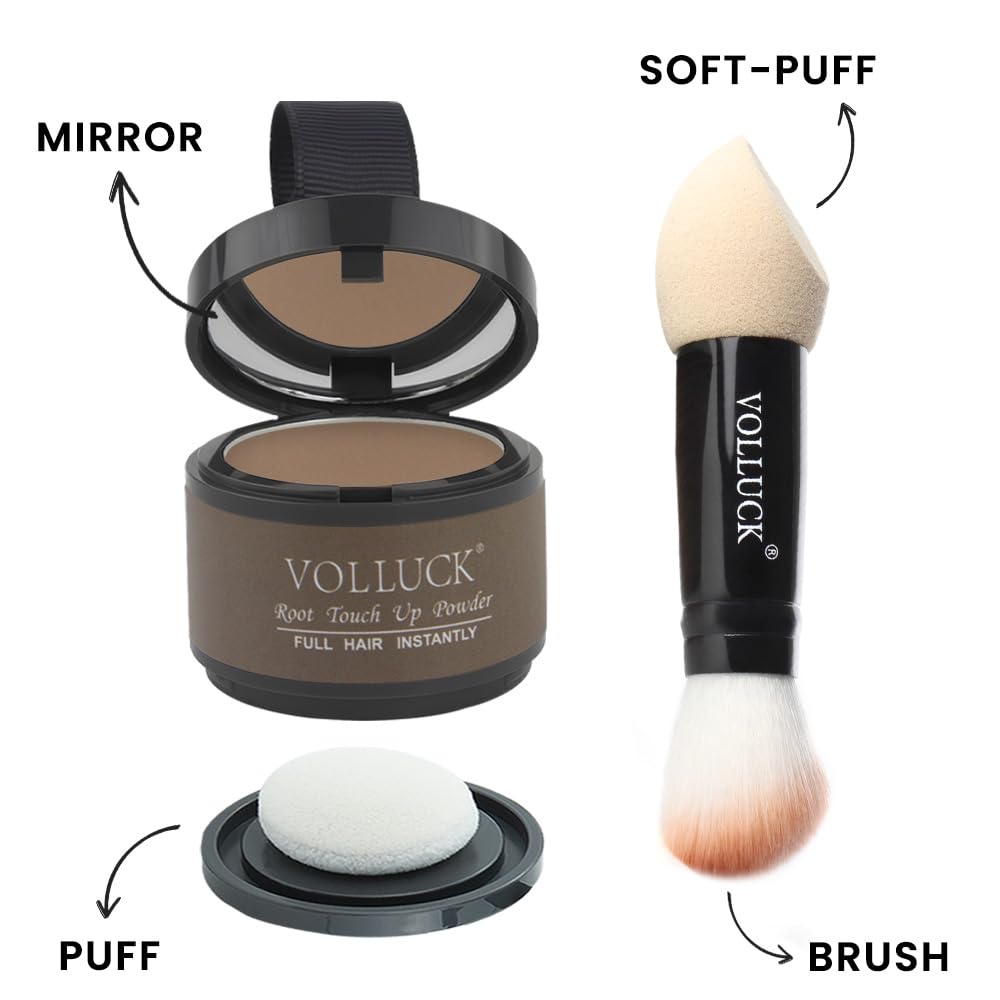 Root Touch Up Hair Powder, Instantly Gray Hair Root Cover Up Hairline Powder, Hair Concealer For Women and Men (A-Brown, 2PC)
