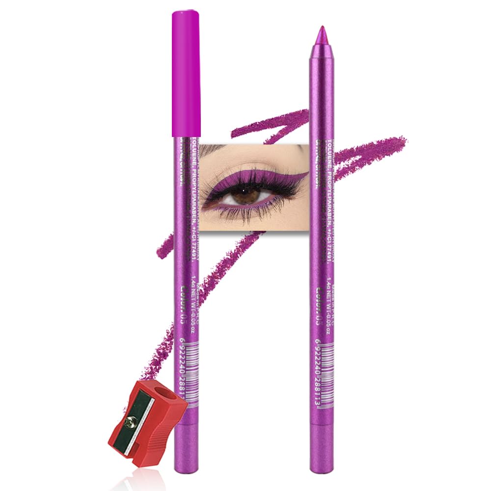 Kaely Gel Eyeliner Pencil for Women, Grape Purple Eye Liner Waterproof Smudge Proof with Sharpener, Waterline Eye Makeup Liners, delineador de ojos contra el agua, Vegan & Cruelty-Free, 05