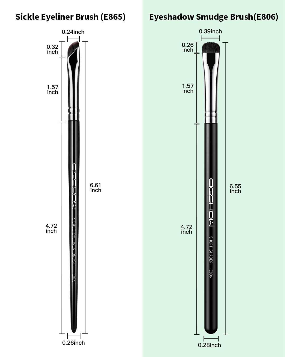 EIGSHOW Eyeshadow Smudge Brush & Eyeliner Brush, High-End Precision Eye Makeup Tools for Blending Cat Eye, Winged Liner (E865&E806)