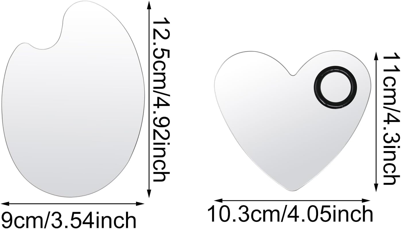 yueton 2SET Stainless Steel Color Palette Makeup Mixing Palette Nail Tools Palette Metal Foundation Makeup Palette for Beauty Color Matching Tools