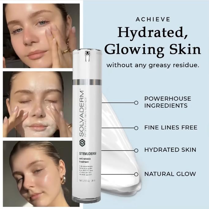 Stemuderm Face & Eye Cream - Anti Aging Skincare - Daily Moisturizer for Fine Lines, Wrinkles & Eyebags - Supports Natural Production of Collagen & Elastin - Organic Plant Based Stem Cells - 1.7 fl oz