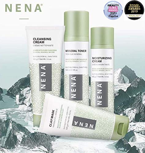 NENA Natural Skincare Kit | 4-Piece Daily Skin Essentials for Women & Men - for Dry, Oily, Normal and Sensitive Skin | EWG Verified, Cruelty Free & Vegan-Friendly