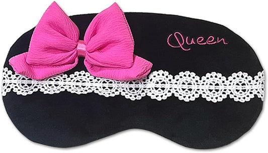 PERFECTSIGHT Bow Sleep Eye Masks, Cute Plush Sleep Eye Cover Lightweight Adjustable Eyeshade Faux Fur Mask Cover for Women Men Sleep Travel Nap