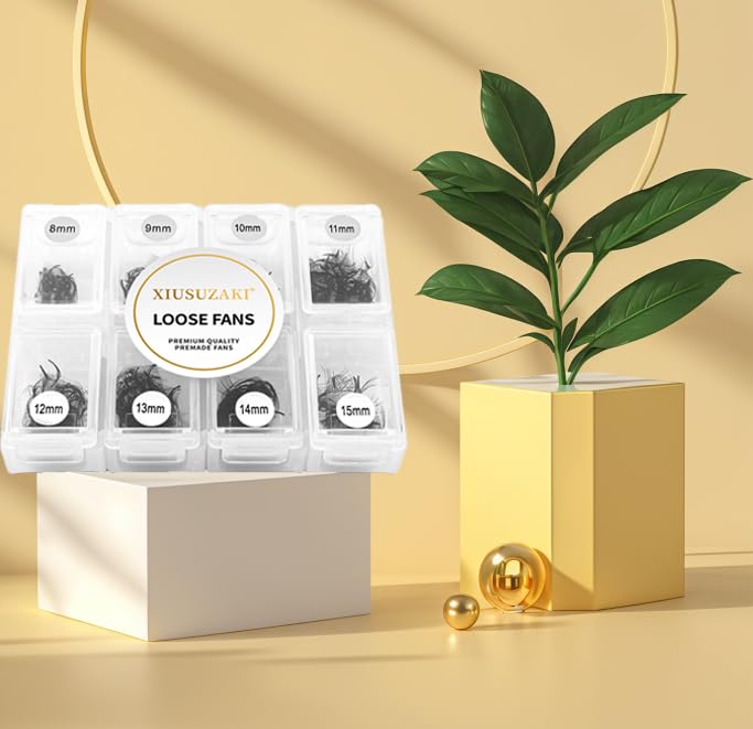 Premade Fans Eyelash Extensions 600 Fans 10D Premade Lash Fans Volume Lash Extensions 0.03 Thickness Eyelash Extension D Curl Mix 13-20mm Fluffy Soft Handmade Loose Fan(600Fans-10D-0.03-D,13-20mm)
