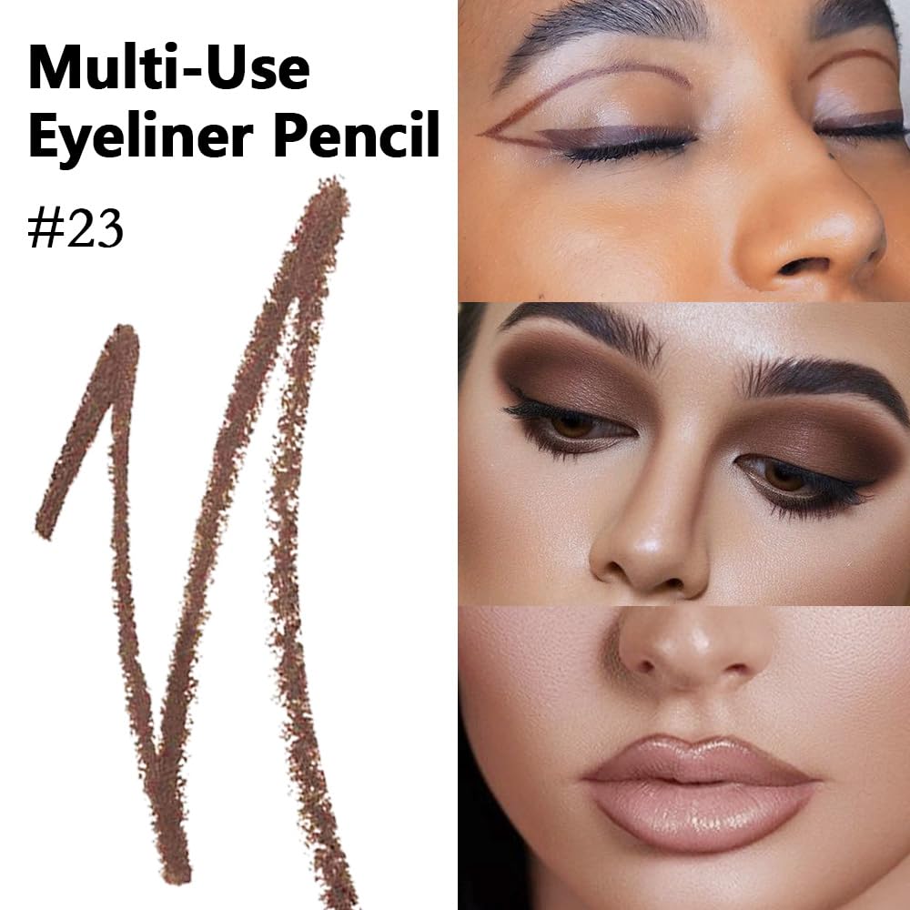 Kaely Gel Eyeliner Pencil for Women, Dark Coffee Eye Liner Waterproof Smudge Proof with Sharpener, Waterline Eye Makeup Liners, delineador de ojos contra el agua, Vegan & Cruelty-Free, 23