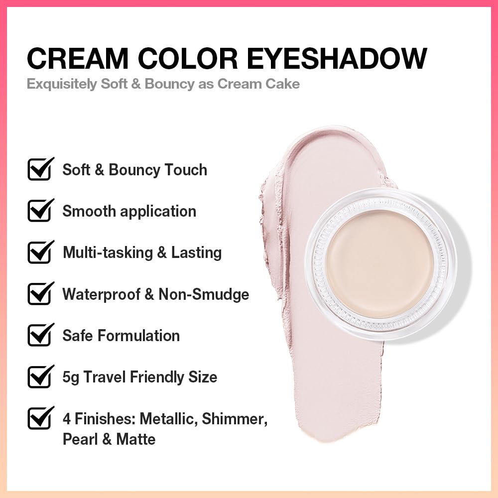 Single Cream Bright Nude Matte Eyeshadow Palette Makeup, Natural Single Mini Instant Holographic Eyeshadow For Women, Sombras Crema Para Ojos, Talc, Paraben & Cruelty Free, R01