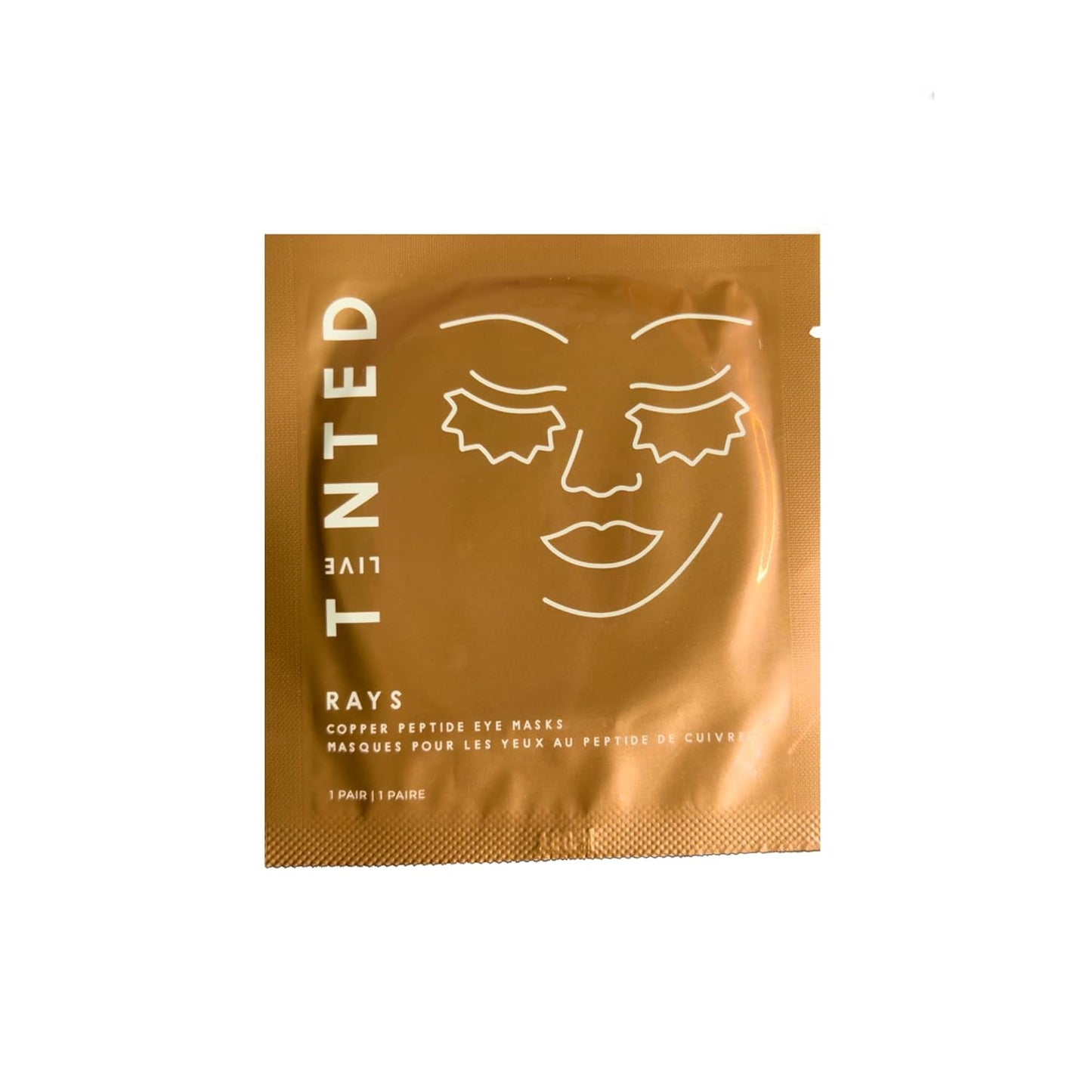 Live Tinted Rays Copper Peptide Eye Masks - Cooling, Brightening, and Nourishing Under Eye Patches, Reduces Fine Lines, Depuffs, & Hydrates with Copper Peptides, Banana Extract, and Bakuchiol - 1 Pair