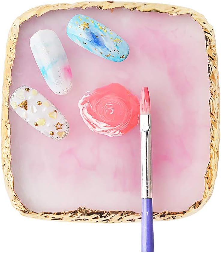 1 Pcs Resin Nail Art Palette Nail Art Cosmetic Mixing Palette Color Mixing Pigment Plate Polish Holder Drawing Color Palette