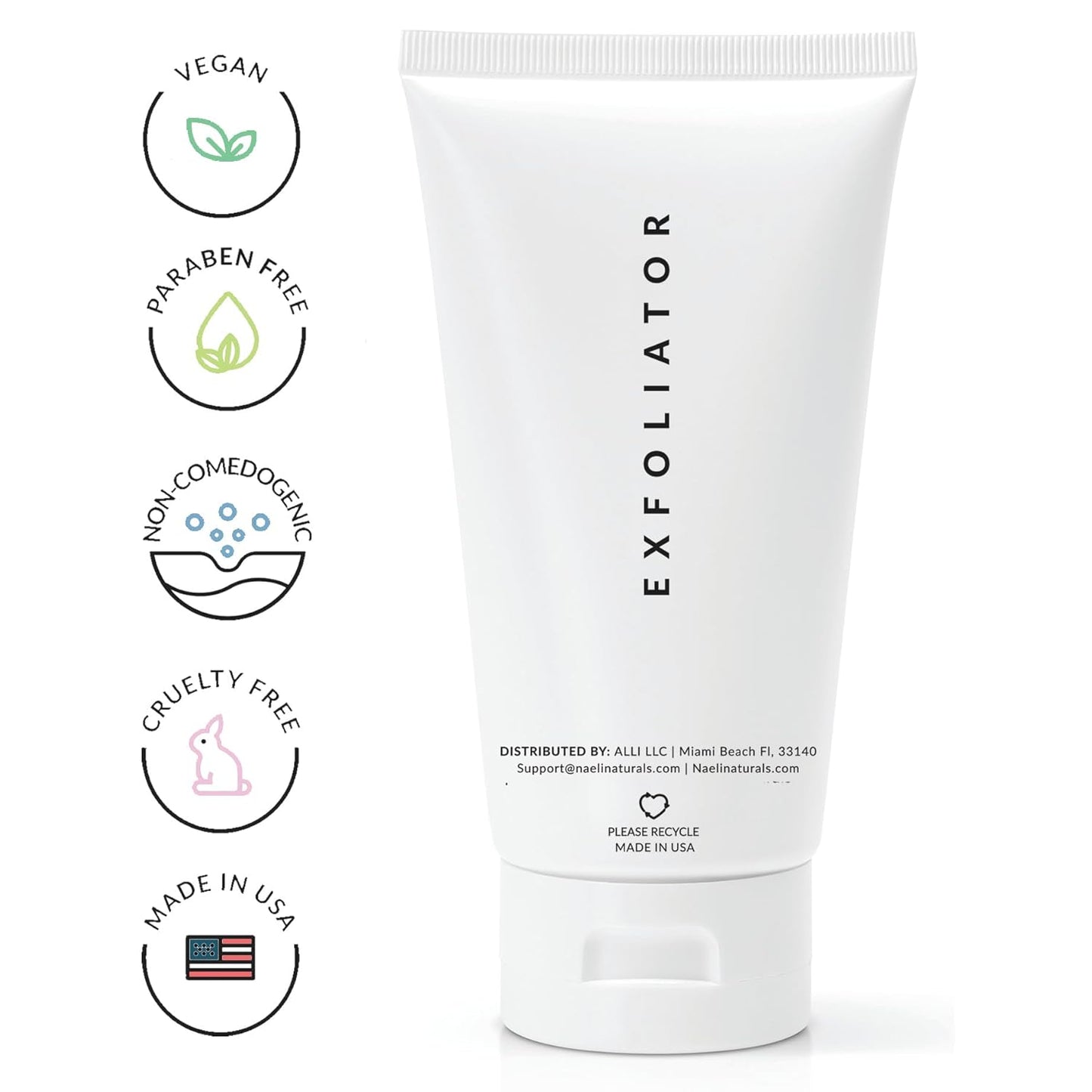 NAELI AHA/BHA Exfoliating Face Wash - 10% Glycolic Acid & Salicylic Acid Cleanser, Anti Aging Acne & Wrinkle Reducing Facial Exfoliant, Pore Minimizer & Brightening Gel, 6 oz