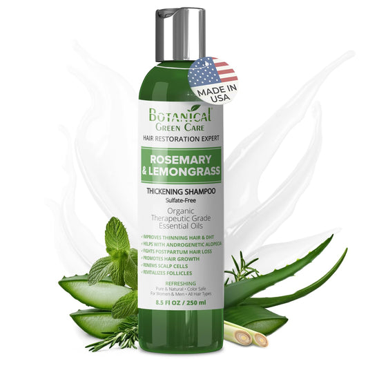 Rosemary & Lemongrass Hair Growth Shampoo for Thinning Hair, Strengthening & Volumizing, Made in USA