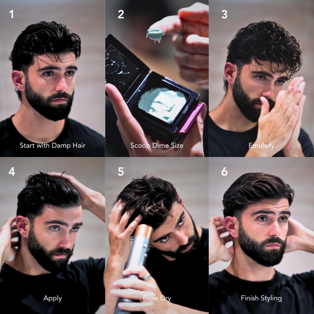 BluMaan Hydrating Pomade - Low Shine, High Hold - Water Based, Easy To Wash - Ideal for Quiffs, Pompadours, Ducktails & Slick Back Looks - 2.5 oz