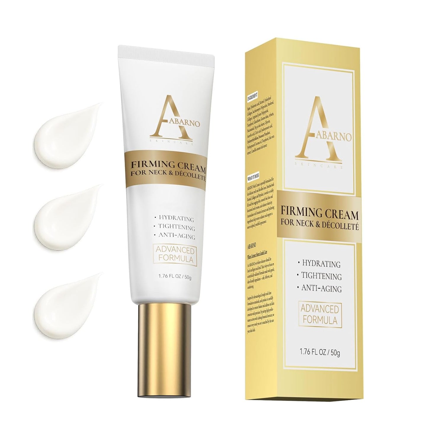 Neck Cream - Retinol & Collagen Neck Firming Cream for Wrinkles, Moisturizing and Anti-Aging, Perfect for Neck & Décolleté Skin Care - 1.7 fl.oz