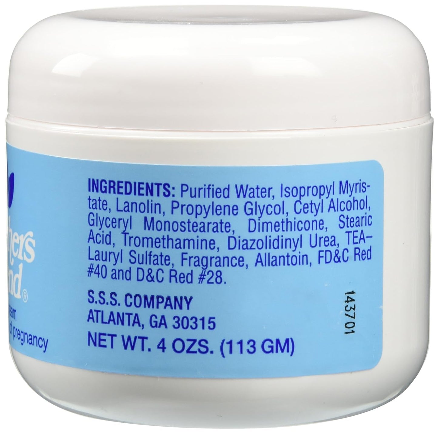 1 Pack of Mothers Friend Body and Skin Cream, for Stretched Tight and Dry Skin of Pregnancy