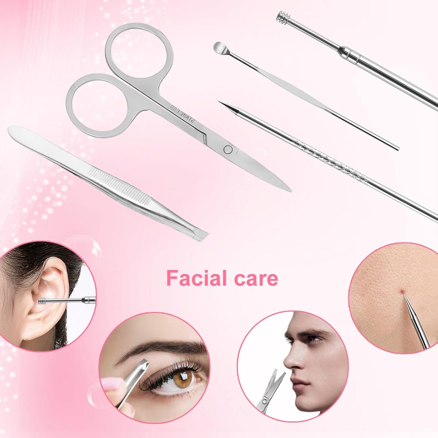 Yougai Manicure Set Professional Nail Clippers Set, 18Pcs Manicure Kit Stainless Steel Nail Kit for Women, Pedicure Set Nail Grooming Kit with Travel Case