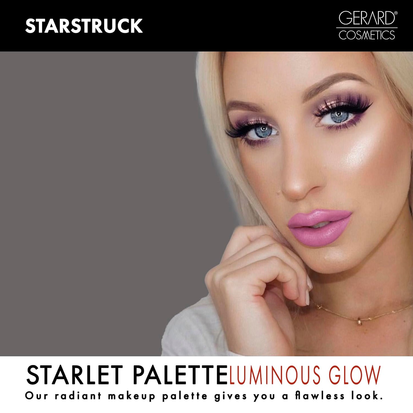 Makeup Highlighter Palette Trio (Starstruck) by Gerard Cosmetics | Vegan Powder Highlighter Makeup Palette with Three Luminous Shades | Cruelty Free and Made in the USA