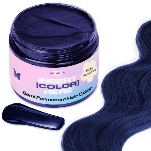 INH Semi Permanent Hair Color | Color Depositing Conditioner | Dark Blue Hair Dye | No Bleach No Peroxide Temporary Royal Sapphire Tint for Women, Men | Vegan, Sulfate & Ammonia Free, Ready to Use 6oz