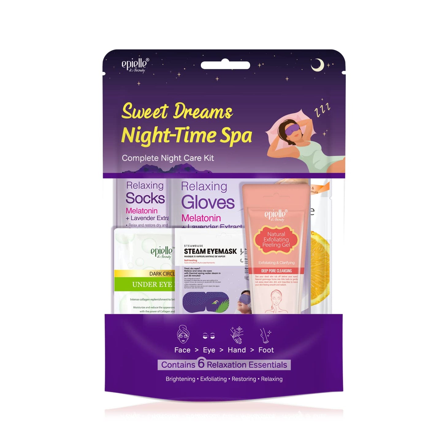 Sweet Dream Night Time Spa Kits | Luxury Spa Gift Sets for Relaxation | Includes Spa Day Essentials | Perfect Beauty Gift for Pampering & Self-Care | Korean Skincare
