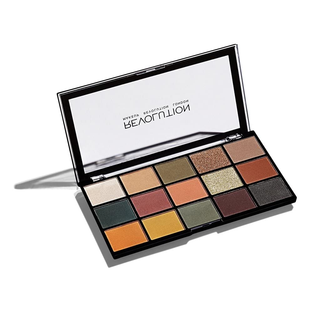 Makeup Revolution Reloaded Palette, Makeup Eyeshadow Palette, Includes 15 Shades, Lasts All Day Long, Vegan & Cruelty Free, Iconic Division, 16.5g