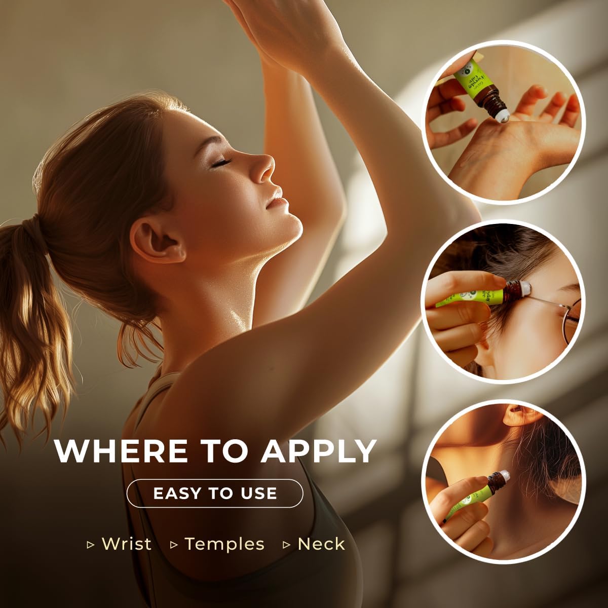 Gya Labs Brain Booster Essential Oil Roll on - Refreshing Brain Essential Oils Roller, 100% Pure Natural, Blend with Rosemary, Sandalwood, Lemongrass & Grapefruit, Travel Size (0.34 Fl Oz)