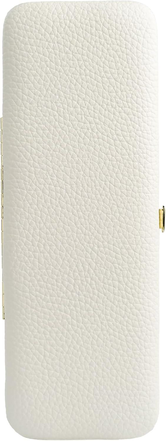Lash Tweezers Organizer, Small Portable 4 Positions Soft PU Leather Rounded Corners, Eyelash Extension Tweezers Bag, Individual Storage Case Box for Tweezers, Slender Small Tools(White), White