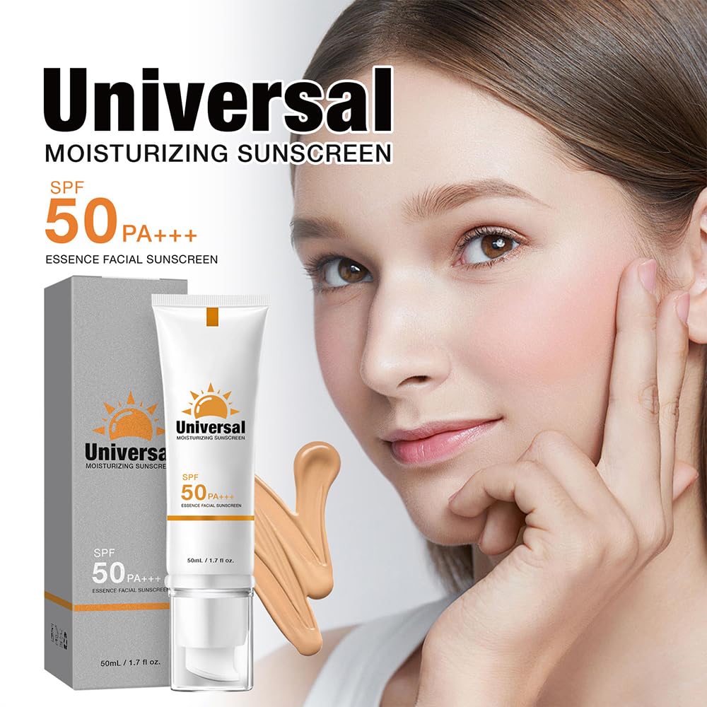 Tinted Sunscreen For Face SPF 50, 2 PCS Universal Protector Solar 50 Moisturizer, Hydrating Sun Essence Face Sunscreen, UV Defense, Travel Size, 50ml
