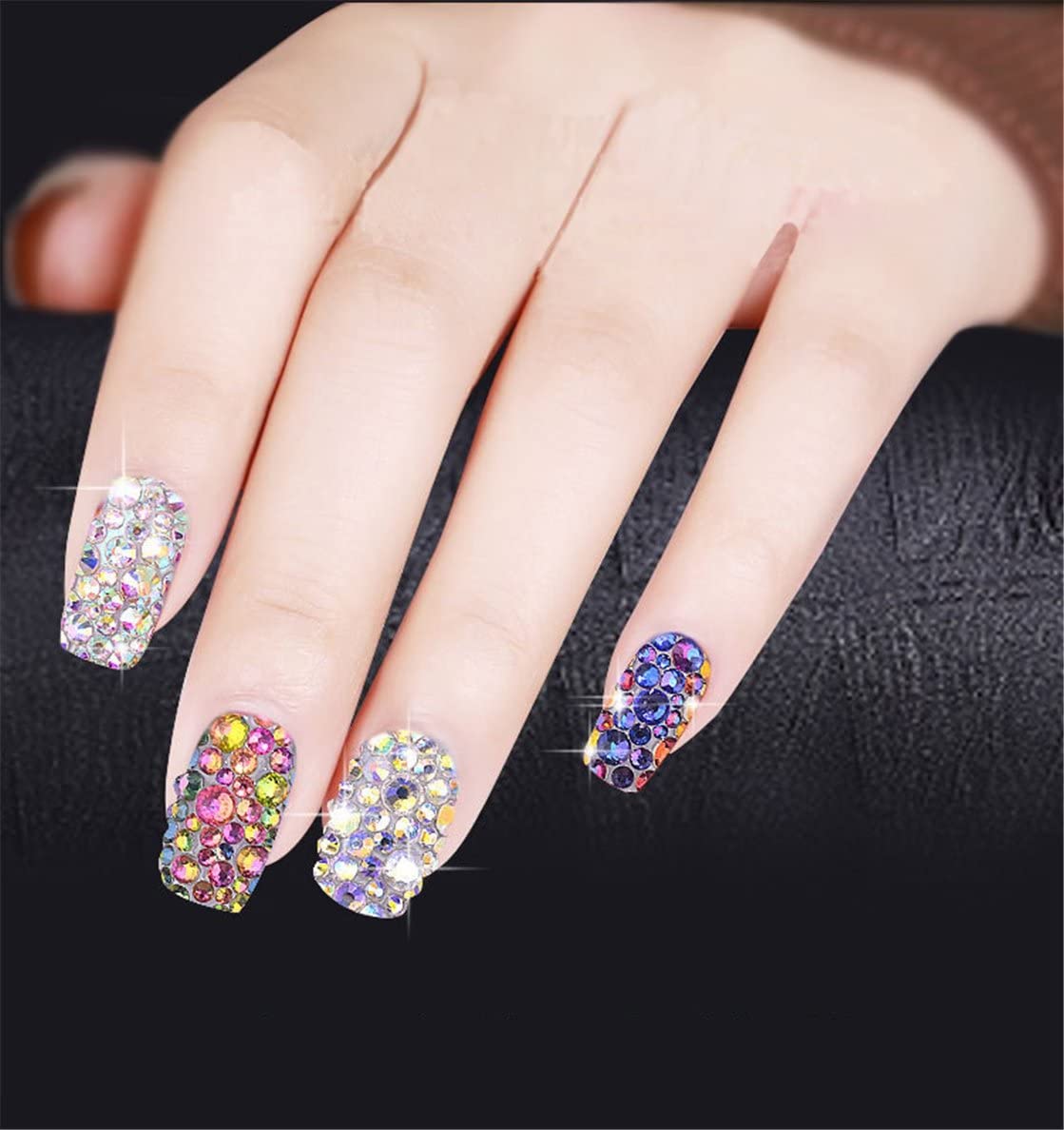 1500 Pieces SS16 4mm Flatback Rhinestones Clear Glass Round Gems Crystals for Nail Art DIY Crafts Clothes Shoes Bags （Light Blue）