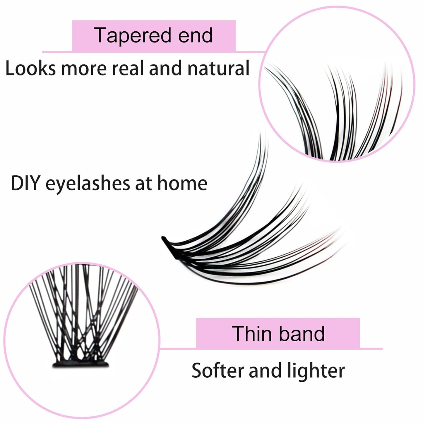 Lash Clusters LAUBESS Individual Lashes Waterproof Eyelash Clusters Mixed Tray Cluster Eyelash Extensions Soft Cluster Lashes for Beginners (30D-C-Mix9-16)