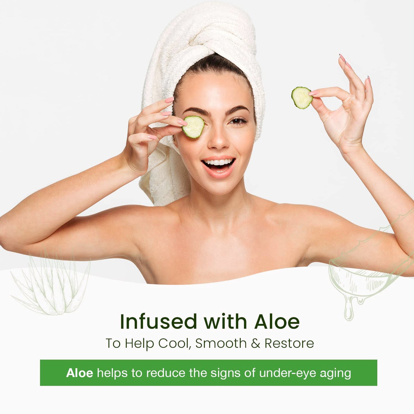 Cucumber & Aloe Under Eye Patches - Diminishes Dark Circles & Puffiness, Anti-aging, Cooling & Soothing Under Eye Pads - Cruelty Free Korean Skin Care For All Skin Types - 5 Pairs
