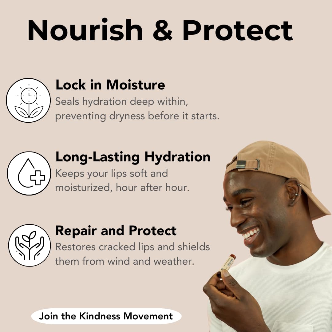 Strawberry Lip Balm – Natural & Organic Lip Moisturizer with Sweet Strawberry Flavor | Gluten-Free, Paraben-Free Chapstick Alternative for Dry, Chapped Lips | Kind Lips Single Tube