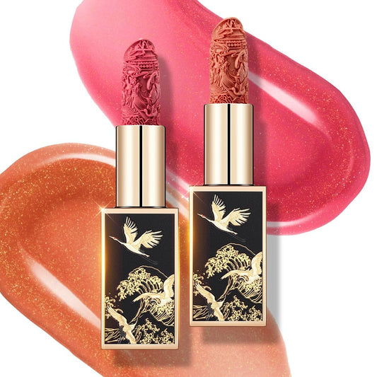 Catkin Moist Lipstick Hydrating High Impact Color Infused with Vitamin E and Avocado Oil Smooth Soft Texture Long Lasting Red Glow Finish 2pcs 06