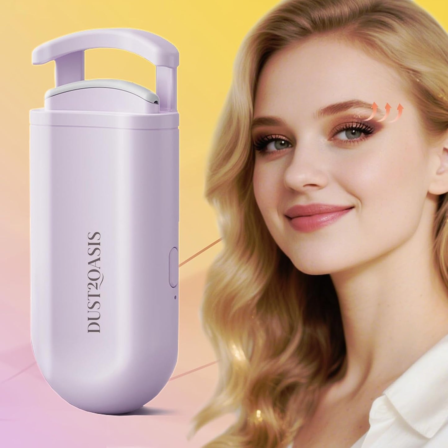 Heated Eyelash Curler - Wide Open Dual-Arc Design Heated Lash Curler - Electric Eyelash Curler - Type-C Rechargeable Mini Lash Curler Natural Curling 24H Long Lasting for Women - Purple