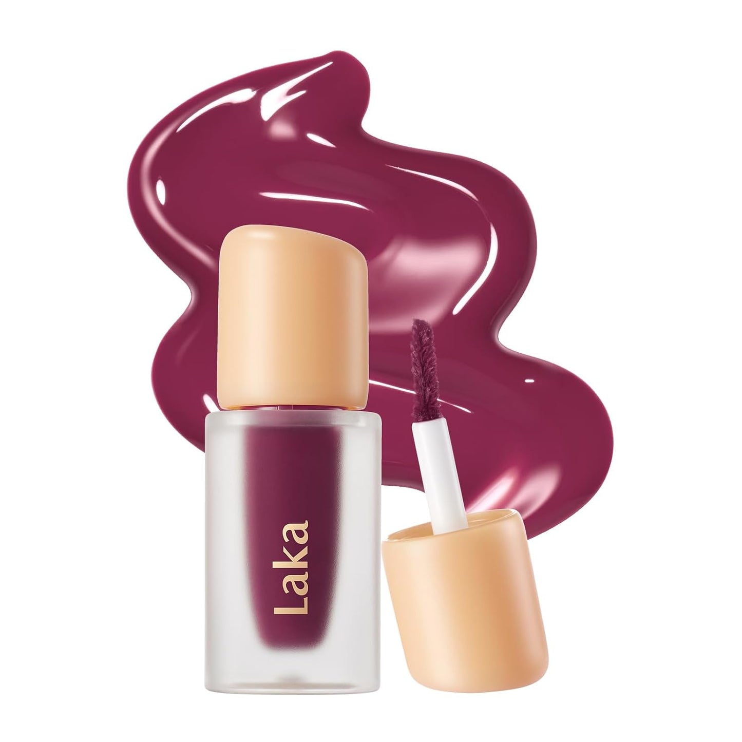 Laka Fruity Glam Lip Tint Mini, Glowing Lip Stain with Wide Color Spectrum, Hydrating & Lightweight Texture, Long-Lasting Bold Stain, Non-Sticky, Vegan, K-Beauty (#130 Fog Berry)