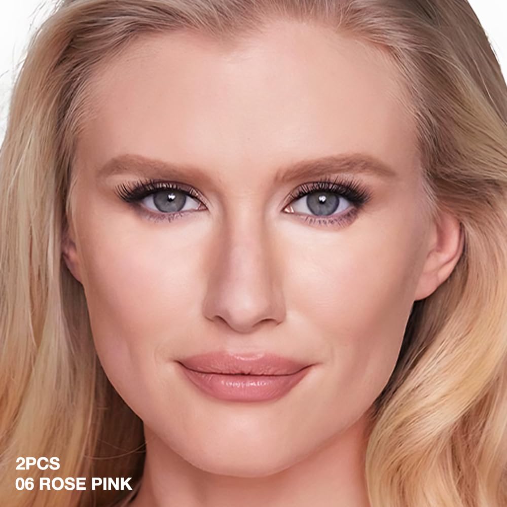 evpct 2Pcs under Eye Brightener, Nourishing Luminous under Eye Concealer Color Corrector for Dark Circles, Waterproof Naturactor Concealer Pot make up for Eye Ring corrector de ojeras, 06# Rose Pink