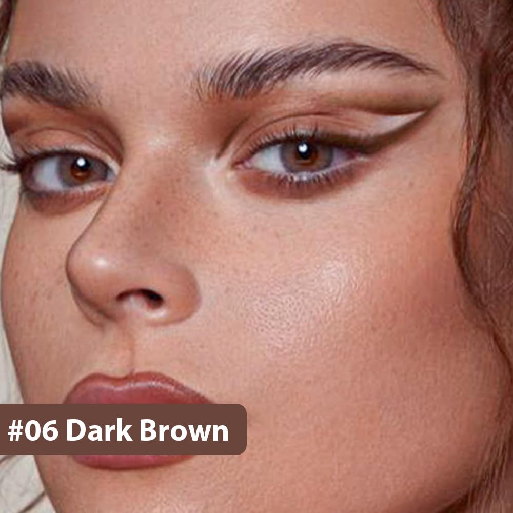 evpct 1Pcs Dark Brown Color Gel Glitter Eyeliner Pencils Set for Women Waterline Waterproof Smudge Proof lapiz de ojos delineador de ojos contra el agua Eye Liner Makeup,06# Dark Brown