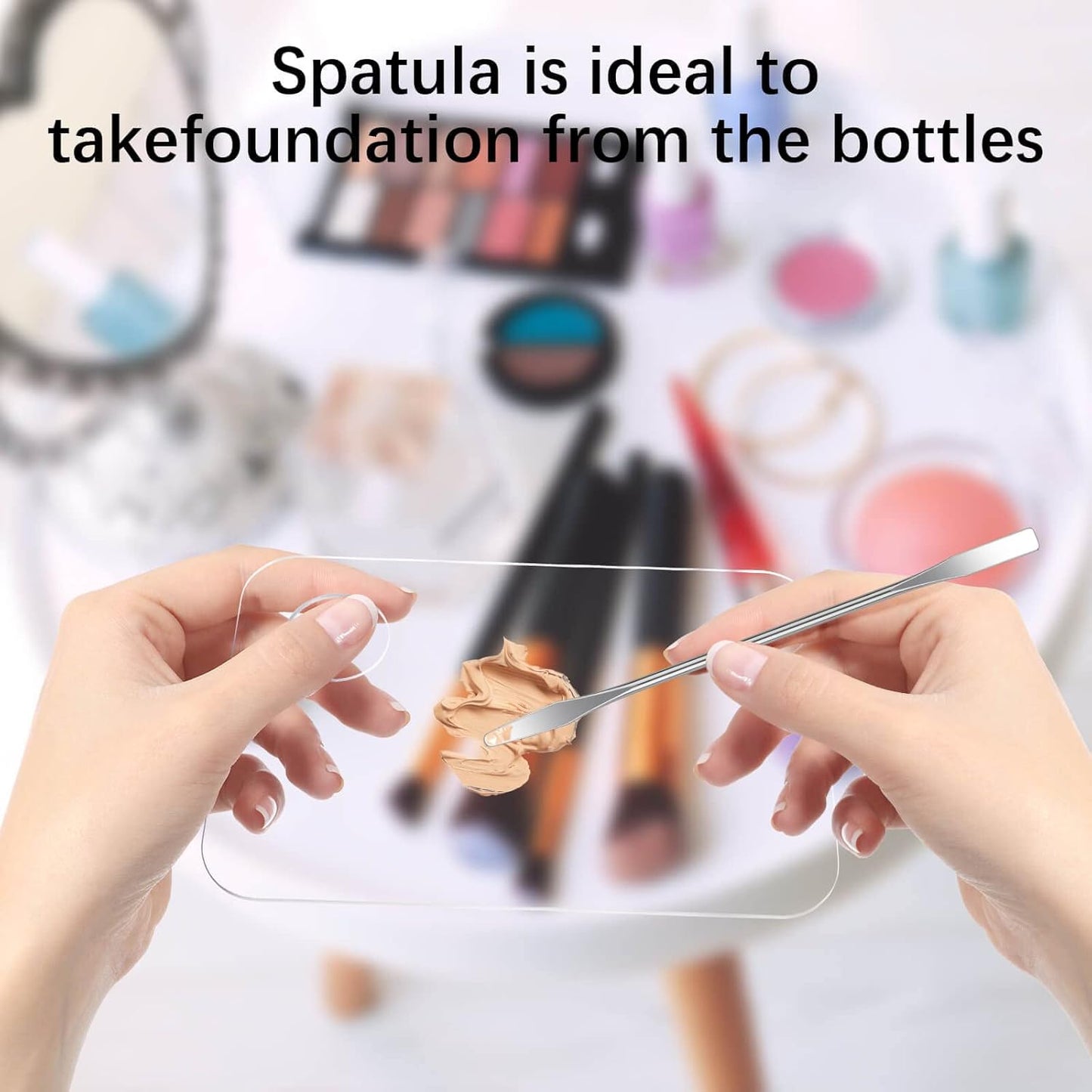 Rolybag Acrylic Makeup Mixing Palette with Spatula Tool Transparent Cosmetic Makeup Palette for Nail Art Makeup Eye Shadow Professional Pigment Cosmetic Mixing (Acrylic -A)