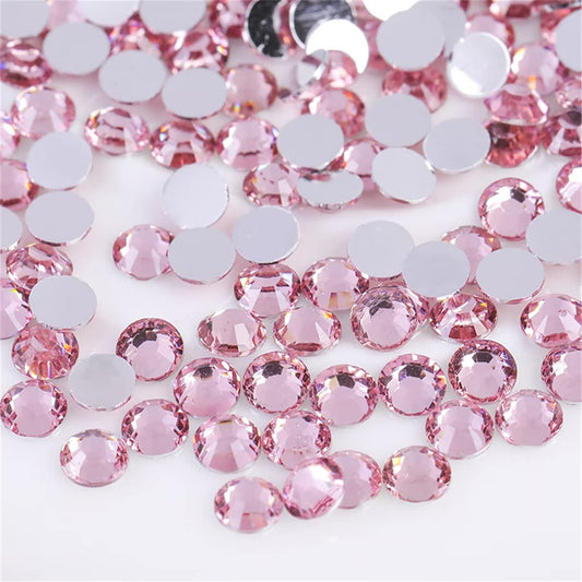 1500 Pieces SS16 4mm Flatback Rhinestones Clear Glass Round Gems Crystals for Nail Art DIY Crafts Clothes Shoes Bags （Light Pink）